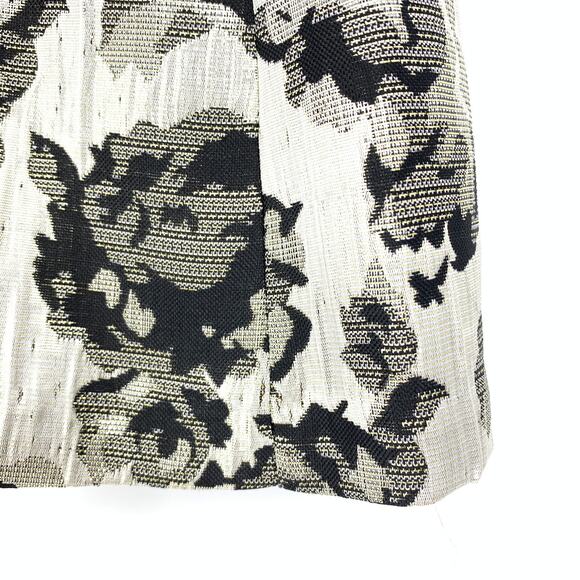 Y2K Forever 21 Women's Size Small Metallic Rose Print A-Line Skirt Black Silver - Picture 5 of 8